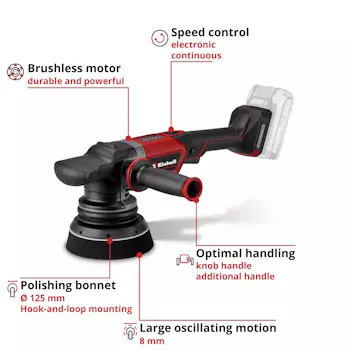 Einhell akumulatorski uređaj za ekscentrično poliranje PROFESSIONAL CP-EP 18/125 Li BL-Solo 2093330 Einhell akumulatorski uređaj za ekscentrično poliranje PROFESSIONAL CP-EP 18/125 Li BL-Solo 2093330