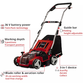 Einhell akumulatorski aerator GE-SA 36/35 Li-Solo Einhell akumulatorski aerator GE-SA 36/35 Li-Solo