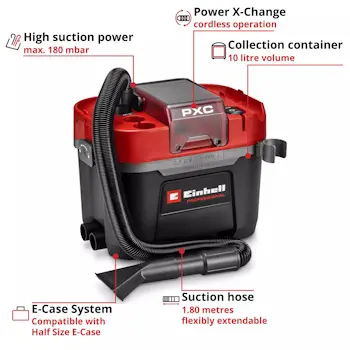 Einhell akumulatorski usisivač za suvo i mokro usisavanje 18V TP-VC 18/10 Li BL L-Solo 2347155-1