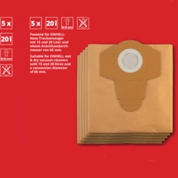 Einhell papirne kese za usisivač 20L 5/1 2351152 -1