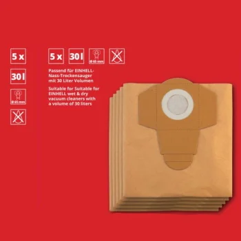 Einhell papirne kese za usisivač 30L 5/1 2351170-1