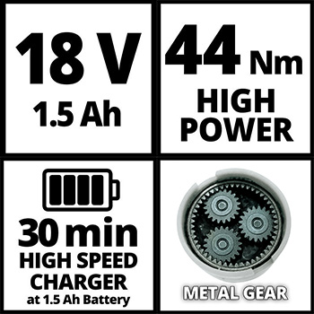Einhell akumulatorska bušilica Power X-Change TE-CD 18/2 Li Kit (2x1,5 Ah)-7