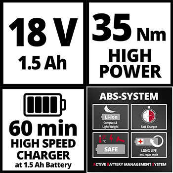 Einhell akumulatorska bušilica – šrafilica Power X-Change TC-CD 18/35 Li Kit (1x1,5 Ah)-6
