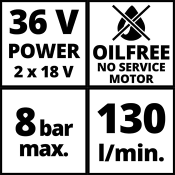 Einhell akumulatorski vazdušni kompresor Power X-Change TE-AC 36/6/8 Li OF Set-Solo Einhell akumulatorski vazdušni kompresor Power X-Change TE-AC 36/6/8 Li OF Set-Solo