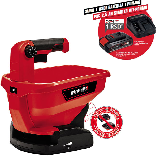 Einhell akumulatorska univerzalna sejalica Power X-Change GE-US 18 Li + Einhell starter kit Power X-Change 18V 2,5 Ah Einhell akumulatorska univerzalna sejalica Power X-Change GE-US 18 Li + Einhell starter kit Power X-Change 18V 2,5 Ah