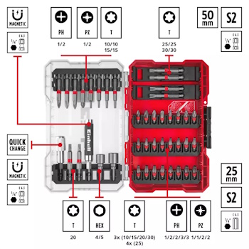 Einhell XS-Case set bitova 25-50mm 1/4 Einhell XS-Case set bitova 25-50mm 1/4