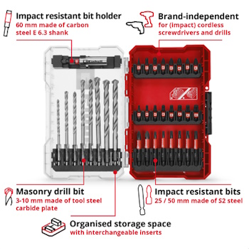 Einhell set bitova i burgija za kamen S2 - E6.3-1/4 Einhell set bitova i burgija za kamen S2 - E6.3-1/4