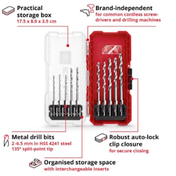 Einhell set burgija za metal HSS 4241 E6.3-1/4 Einhell set burgija za metal HSS 4241 E6.3-1/4