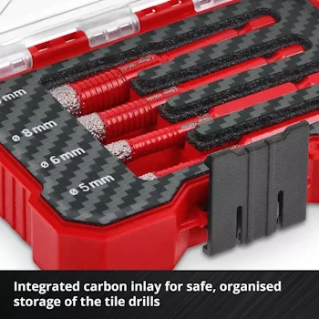 Einhell XS-CASE set dijamantskih burgija za keramiku E6.3-1/4 Einhell XS-CASE set dijamantskih burgija za keramiku E6.3-1/4