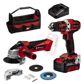 Einhell akumulatorski set alata TE-TK 18/2 Li Kit (CD+AG) Einhell akumulatorski set alata TE-TK 18/2 Li Kit (CD+AG)