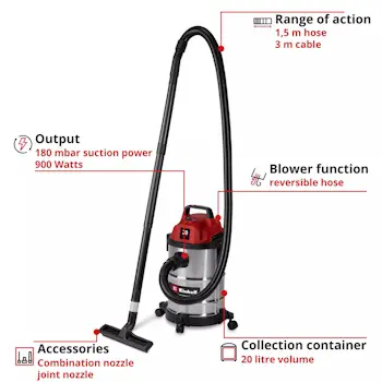 Einhell usisivač za suvo i mokro usisavanje 20l TC-VC 2045 S 2347410-5