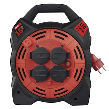 Emos motalica sa LED lampom i četiri utičnice 15m P08215 Emos motalica sa LED lampom i četiri utičnice 15m P08215