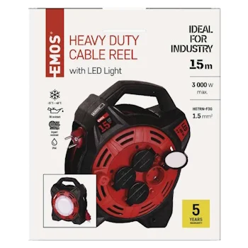 Emos motalica sa LED lampom i četiri utičnice 15m P08215 Emos motalica sa LED lampom i četiri utičnice 15m P08215