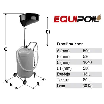 EquipOil uređaj za ispuštanje ulja 80l EQ-30180 EquipOil uređaj za ispuštanje ulja 80l EQ-30180