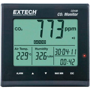 Extech stoni merač ugljen dioksida (CO2) vlažnosti i temperature vazduha CO 100 Extech stoni merač ugljen dioksida (CO2) vlažnosti i temperature vazduha CO 100