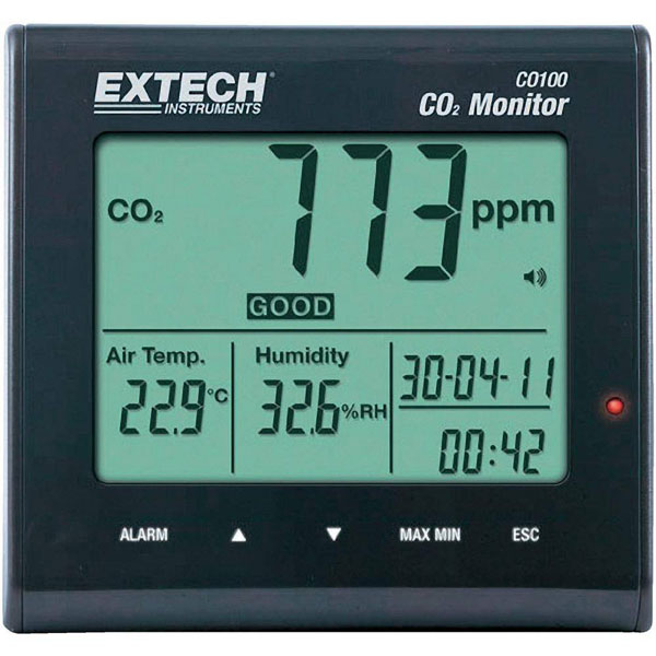Extech stoni merač ugljen dioksida (CO2) vlažnosti i temperature vazduha CO 100 Extech stoni merač ugljen dioksida (CO2) vlažnosti i temperature vazduha CO 100