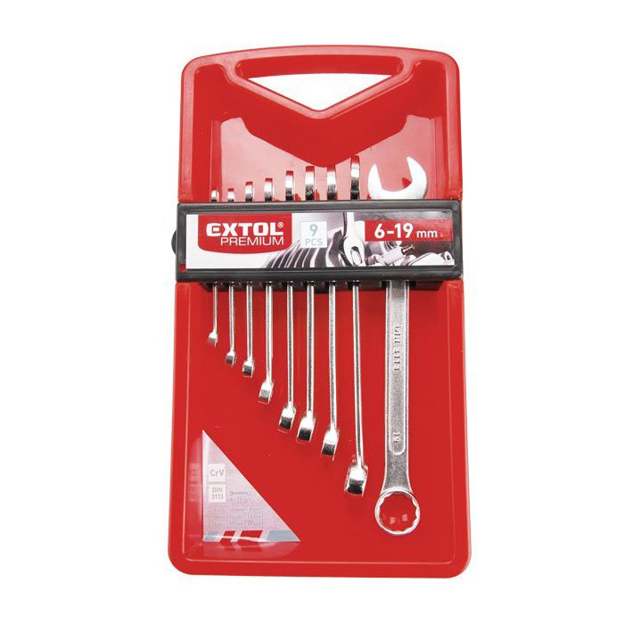 Extol Premium set 9 kom okasto vilastih ključeva 6-19mm 6352 Extol Premium set 9 kom okasto vilastih ključeva 6-19mm 6352
