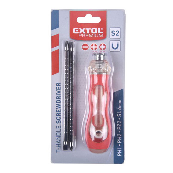 Extol Premium šrafciger sa bitovima T drška 8819150 Extol Premium šrafciger sa bitovima T drška 8819150