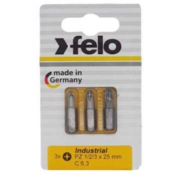 Felo set bitova Industrial Pozidriv PZ1/PZ2/PZ3 x 25 3/1 02193216