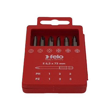 Felo set bitova Industrial Bit-box Profi 73mm PH/PZ 6/1 03291716-3