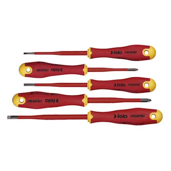 Felo set dielektričnih šrafcigera Ergonic VDE E-slim SL/PZ 5/1 41385398 Felo set dielektričnih šrafcigera Ergonic VDE E-slim SL/PZ 5/1 41385398