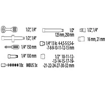 Festa set gedora 56 komada 1/4 Festa set gedora 56 komada 1/4