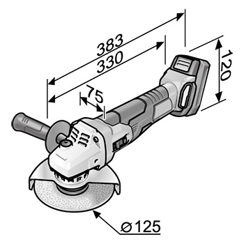 Flex akumulatorska brusilica bez četkica LB 125 18.0-EC/5.0 Set 499.331-6