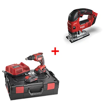 Flex aku set - zavrtač/šrauber + ubodna testera + punjač + 2x baterija + kofer L-BOXX® M33538 Flex aku set - zavrtač/šrauber + ubodna testera + punjač + 2x baterija + kofer L-BOXX® M33538