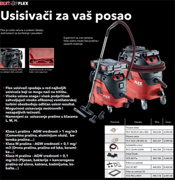 Flex usisivač sa automatskim čišćenjem filtera VCE 44 LAC+kofer+držač K93572-5