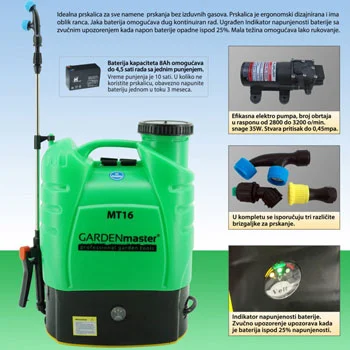 Garden Master leđna akumulatorska prskalica MT16-1