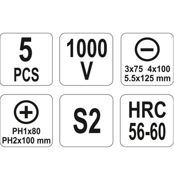 Yato garnitura odvijača R+K 1000V VDE 5 komada YT-2827-2