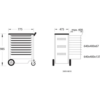 Gedore kolica za alat sa 9 fioka 2005 0810-4