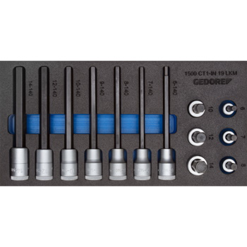 Gedore set nasadnih ključeva inbusa i TORX nastavaka 1/2″ u 1/3 CT modulu 15/1 1500 CT1-IN 19 LKM Gedore set nasadnih ključeva inbusa i TORX nastavaka 1/2″ u 1/3 CT modulu 15/1 1500 CT1-IN 19 LKM