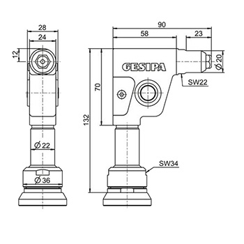 Gesipa ugaona glava 90° compact za pneumatske pištolje za pop nitne Taurus 1 i 2 1457921-2