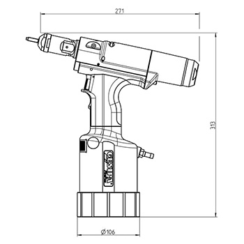 Gesipa pneumatski pištolj za zakivne navrtke FireFox 2 u koferu 1458086-1-3