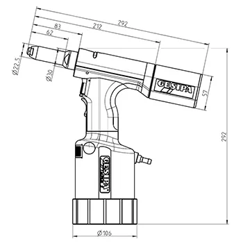 Gesipa pneumatski pištolj za pop nitne Taurus 2 1457771-5 Gesipa pneumatski pištolj za pop nitne Taurus 2 1457771-5