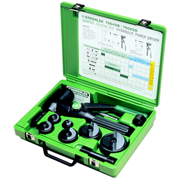 Greenlee hidraulični alat za prosecanje otvora u limu set 7904E u setu sa probijačima PG 9/11/13/16/21 + 30,5mm 50356151SET Greenlee hidraulični alat za prosecanje otvora u limu set 7904E u setu sa probijačima PG 9/11/13/16/21 + 30,5mm 50356151SET