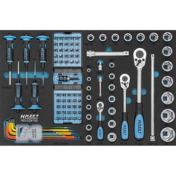 Hazet kolica za alat sa 3 fioke alata + pneumatski pištolj + moment ključ (145 kom) HZ-179-7/145-2