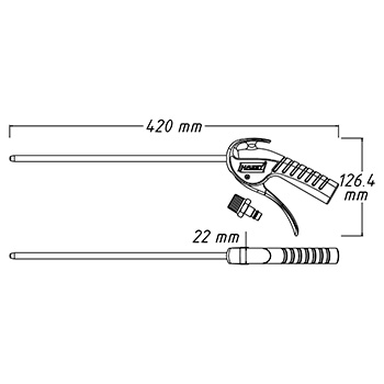 Hazet pištolj za izduvavanje sa dugom mlaznicom HZ-9040P-2-5
