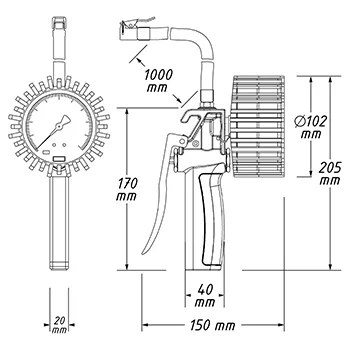 Hazet pneumatski pištolj za duvanje guma kalibrisani HZ-9041G-1-4