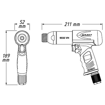 Hazet pneumatski vibracioni čekić sa dodacima HZ-9035V/5-7