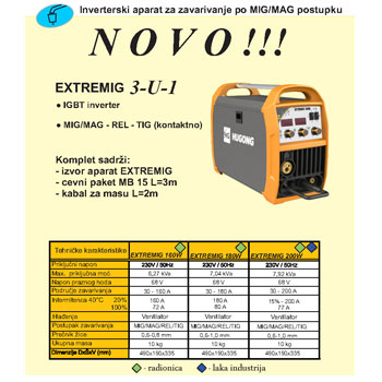 Hugong MIG/MAG Inverter Extremig 160W 988607 Hugong MIG/MAG Inverter Extremig 160W 988607