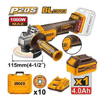 Ingco aku ugaona brusilica 1x4,0Ah CAGLI2111561