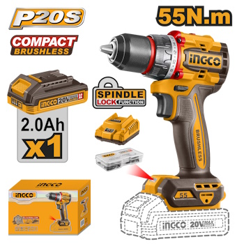 Ingco aku bušilica 55Nm 1x2Ah CDLI205582E