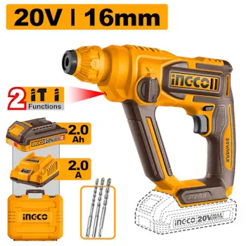Ingco aku hamer 20V 16mm 1.5J 1x2Ah CRHLI201681E Ingco aku hamer 20V 16mm 1.5J 1x2Ah CRHLI201681E