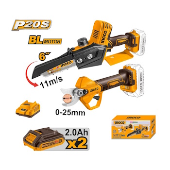 Ingco aku set makaze i testera za grane 20V COSLI240306E Ingco aku set makaze i testera za grane 20V COSLI240306E