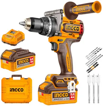 Ingco aku udarna bušilica 166Nm 2x5Ah CIDLI201668E
