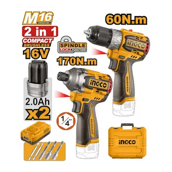 Ingco aku set alata 16V 2x2.0Ah COSLI240968