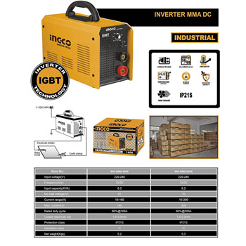 Ingco aparat za varenje inverterski 200A ING-MMA2006-1