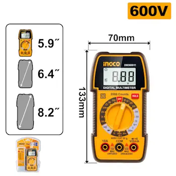 Ingco digitalni multimetar 600V DM360011